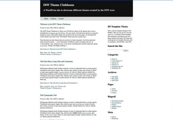 Blank & Bare WordPress HTML5 Frameworks