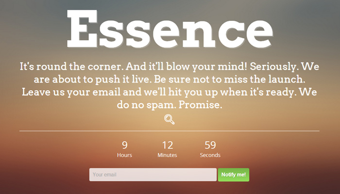essence bootstrap coming soon template premium