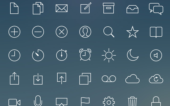 thinnies 48 ios7 icons pack thin