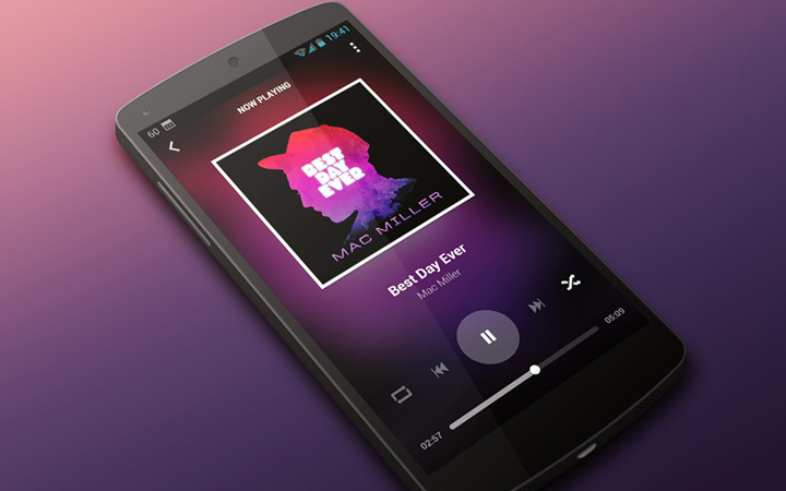 android smartphone app tuneblast audio ui