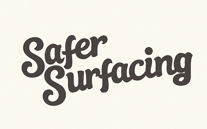 hand writing lettering safer surfacing logo