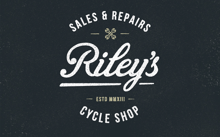rileys cycles logo branding design