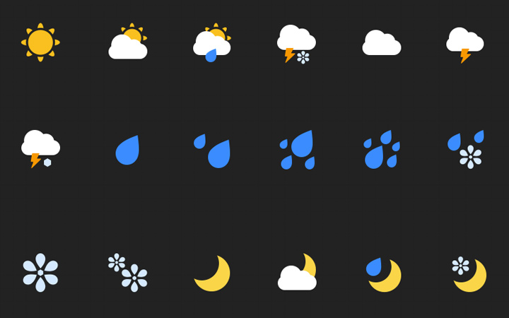 small vector weather icons