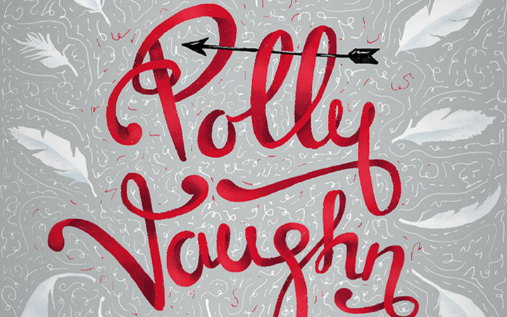 polly vaughn wine curly script text effect