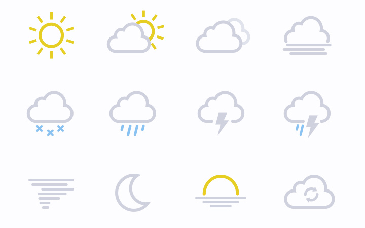 line weather cloud icons iconset