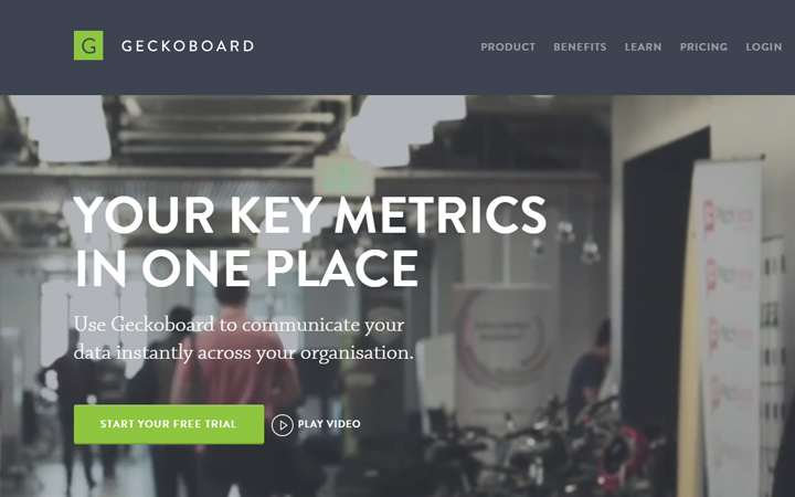 geckoboard dashboard homepage design layout