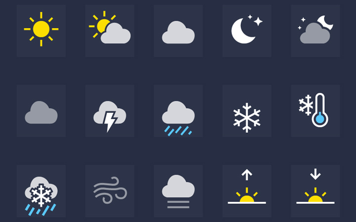 square block colorful weather iconset