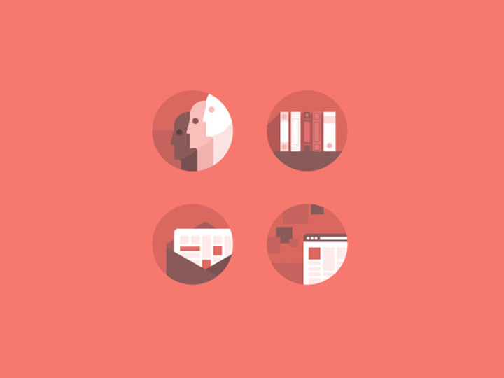 simple red shapes rounded iconset