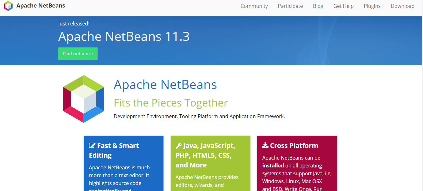 Apache NetBeans homepage