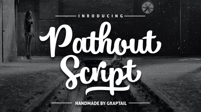 Pathout script font example 