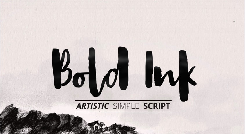 Bold Ink font example 