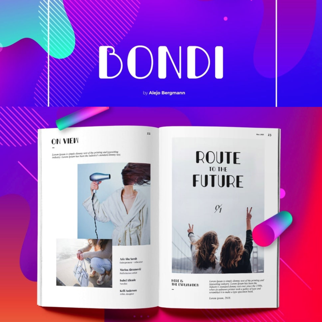 Bondi font example 
