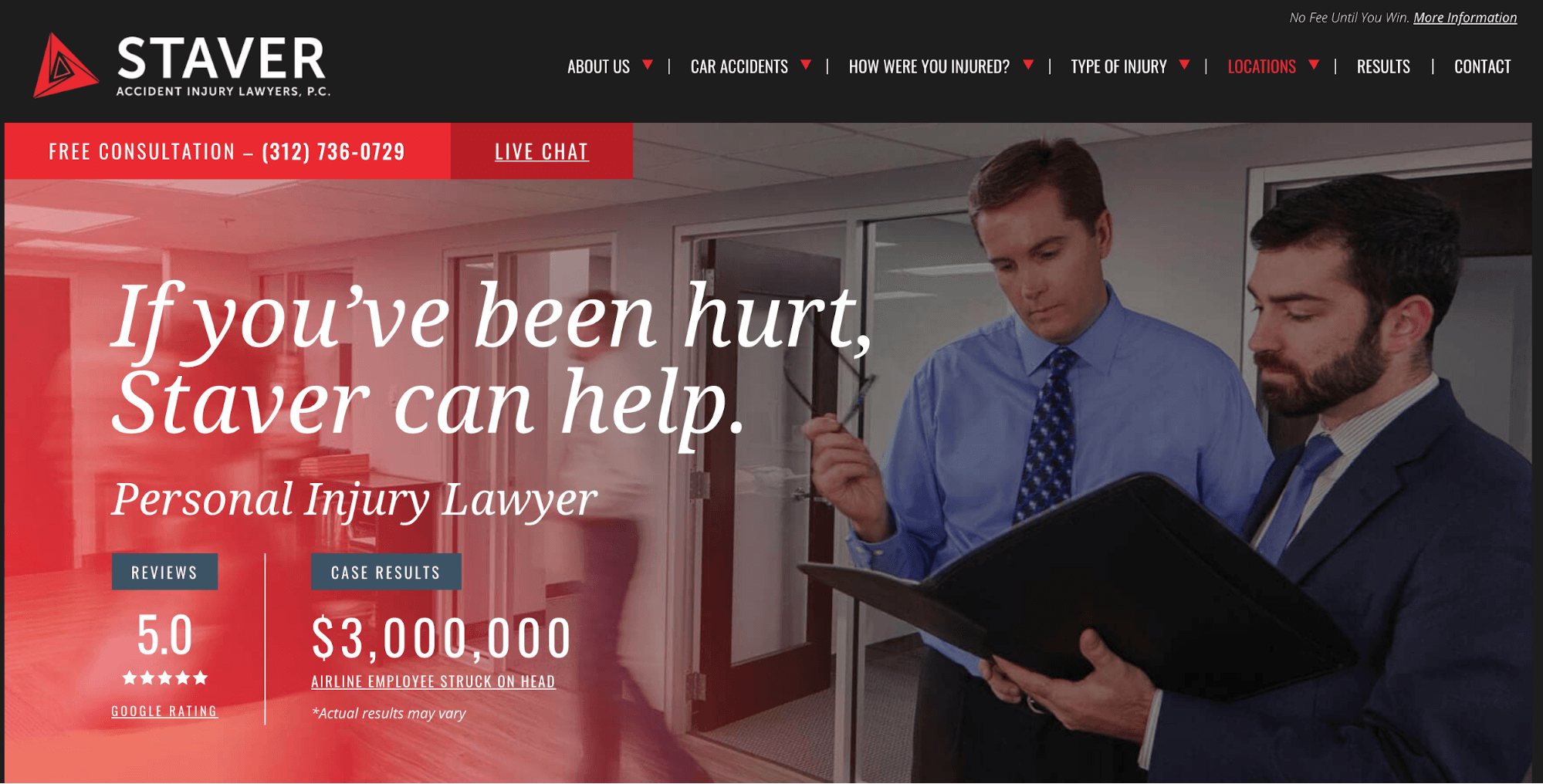 Law firm website design inspiration: use ratings on your front page