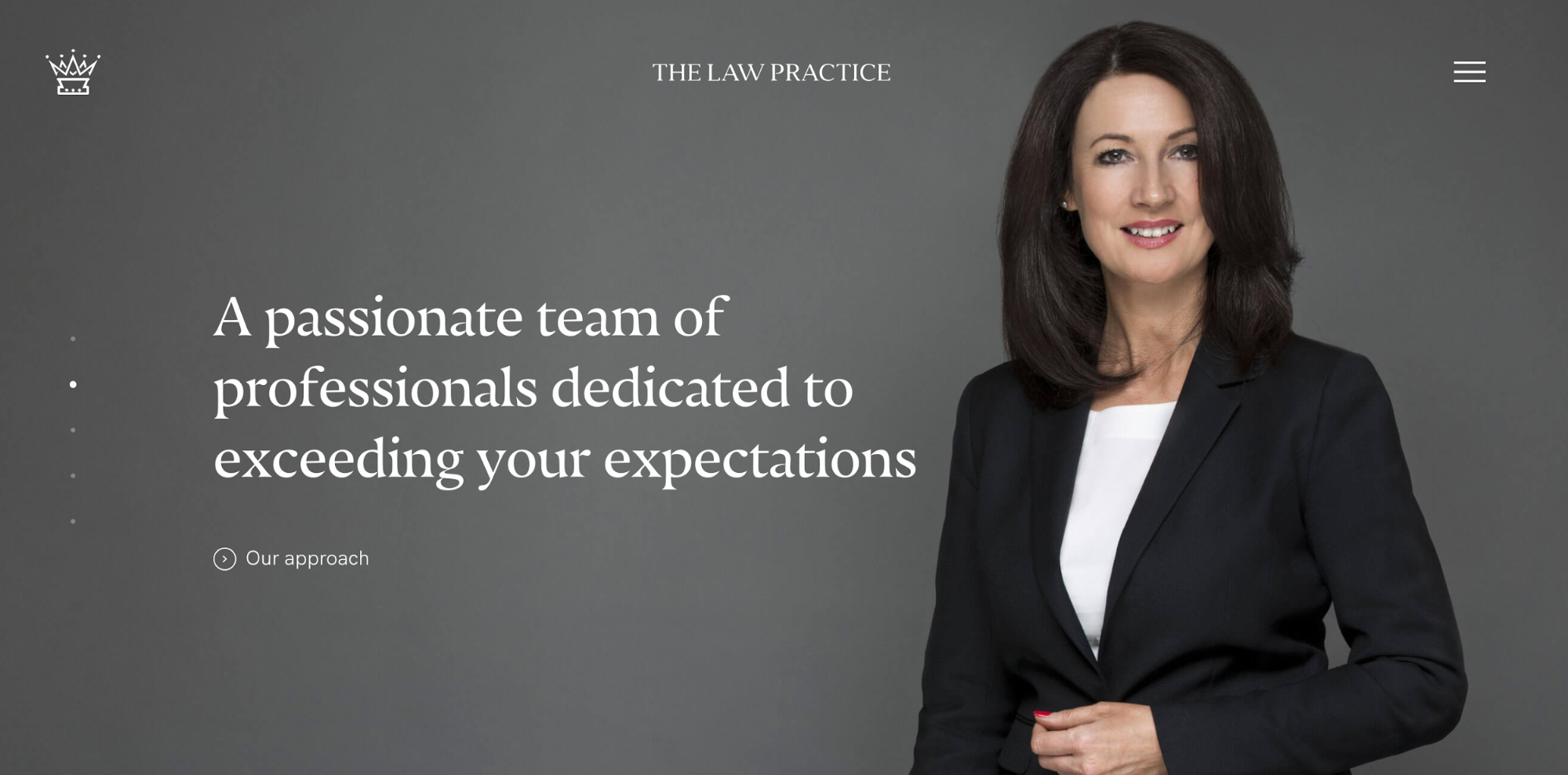 The Law Practice uses a human image for better customer connection