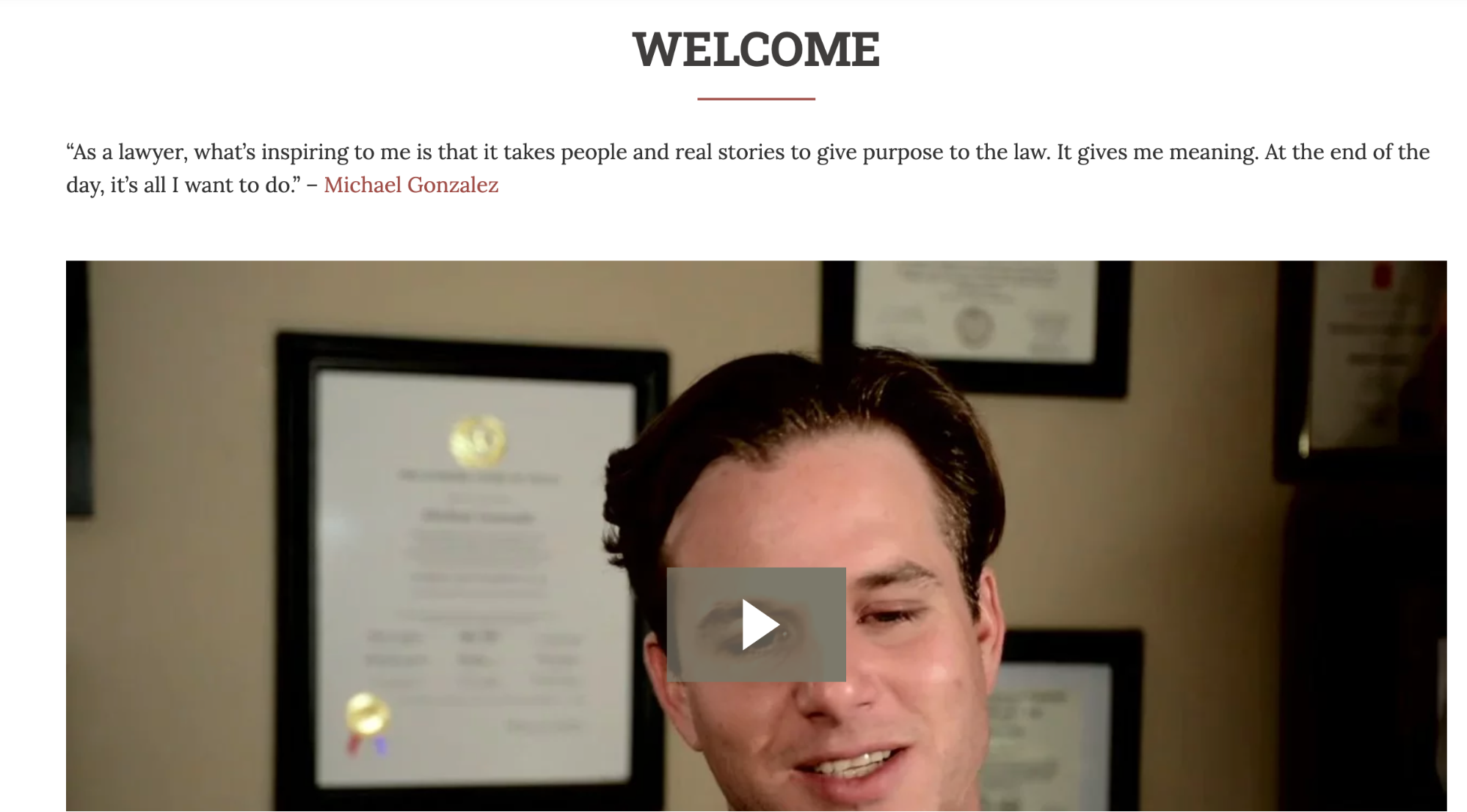 Use an intro video to introduce your lawyers