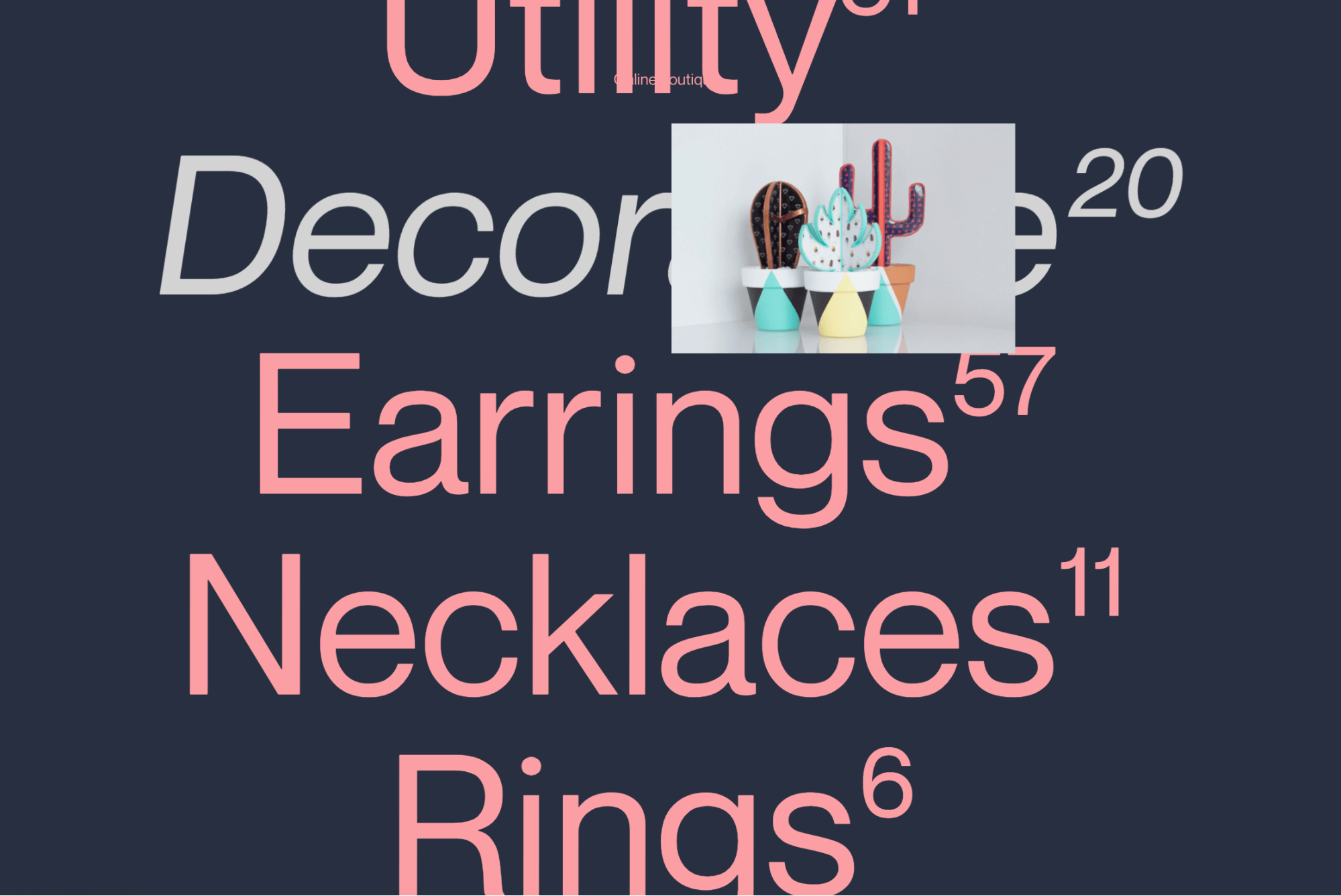 large typography on ecommerce site